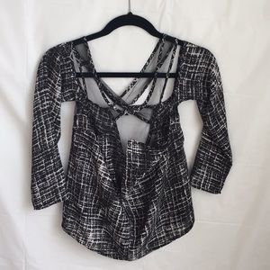 Tobi sheer cold shoulder top in Medium